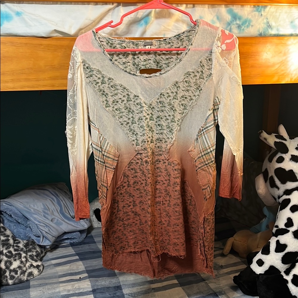 Women's Multicolor Patchwork Top